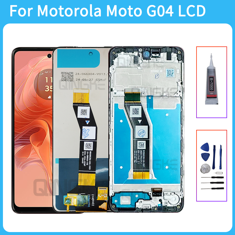 6.56 ใหม่สําหรับ Motorola Moto G04 LCD XT2421-2 จอแสดงผล Touch Panel Digitizer Assembly หน้าจอสําหรั