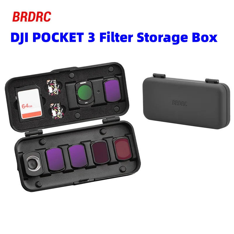 กระเป๋าใส่ฟิลเตอร์เลนส์ BRDRC สำหรับ DJI Pocket 3 อุปกรณ์เสริม การจัดเก็บแบบพกพา ป้องกัน UV/CPL/ND เลนส์มุมกว้าง SD/TF