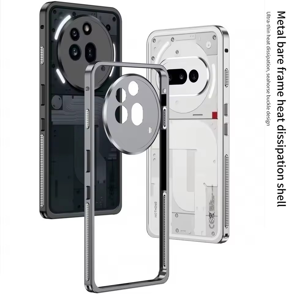 อลูมิเนียมอัลลอยด์กันชนสําหรับ Nothing Phone 3A Pro Cooling กรอบโลหะพร้อมกล้องฟิล์มป้องกัน Hard Back กันชน ราคา ถูกที่สุด ดีลบีเคเค แกลเลอรีภาพที่ 4
