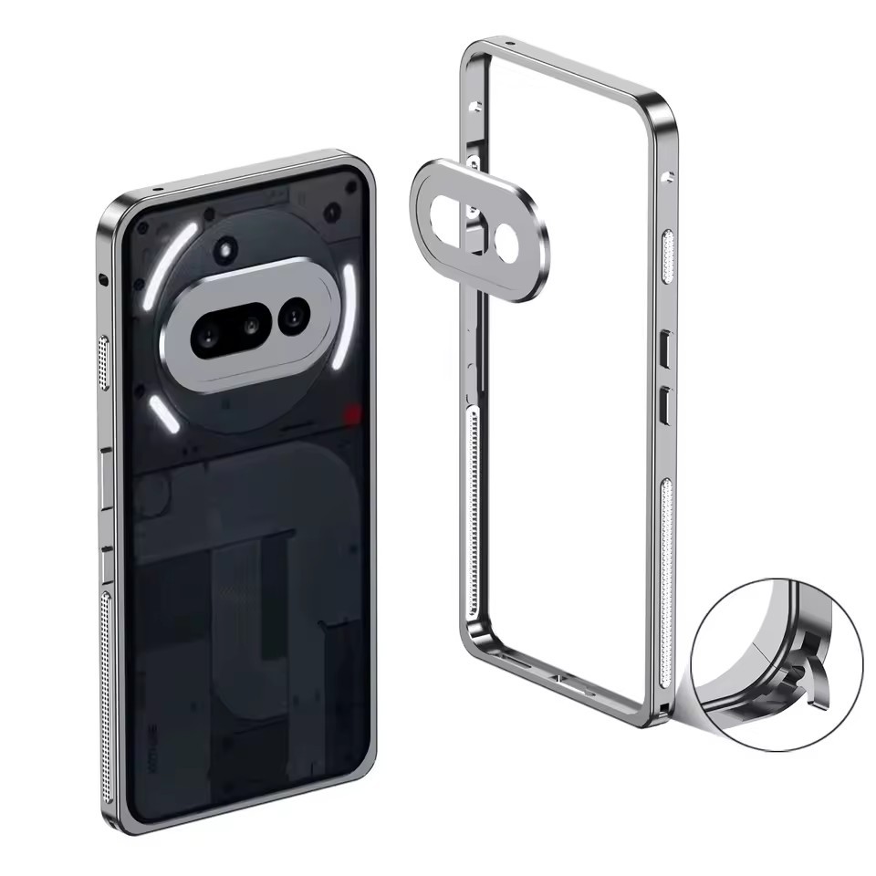 อลูมิเนียมอัลลอยด์กันชนสําหรับ Nothing Phone 3A Pro Cooling กรอบโลหะพร้อมกล้องฟิล์มป้องกัน Hard Back กันชน ราคา ถูกที่สุด ดีลบีเคเค แกลเลอรีภาพที่ 2