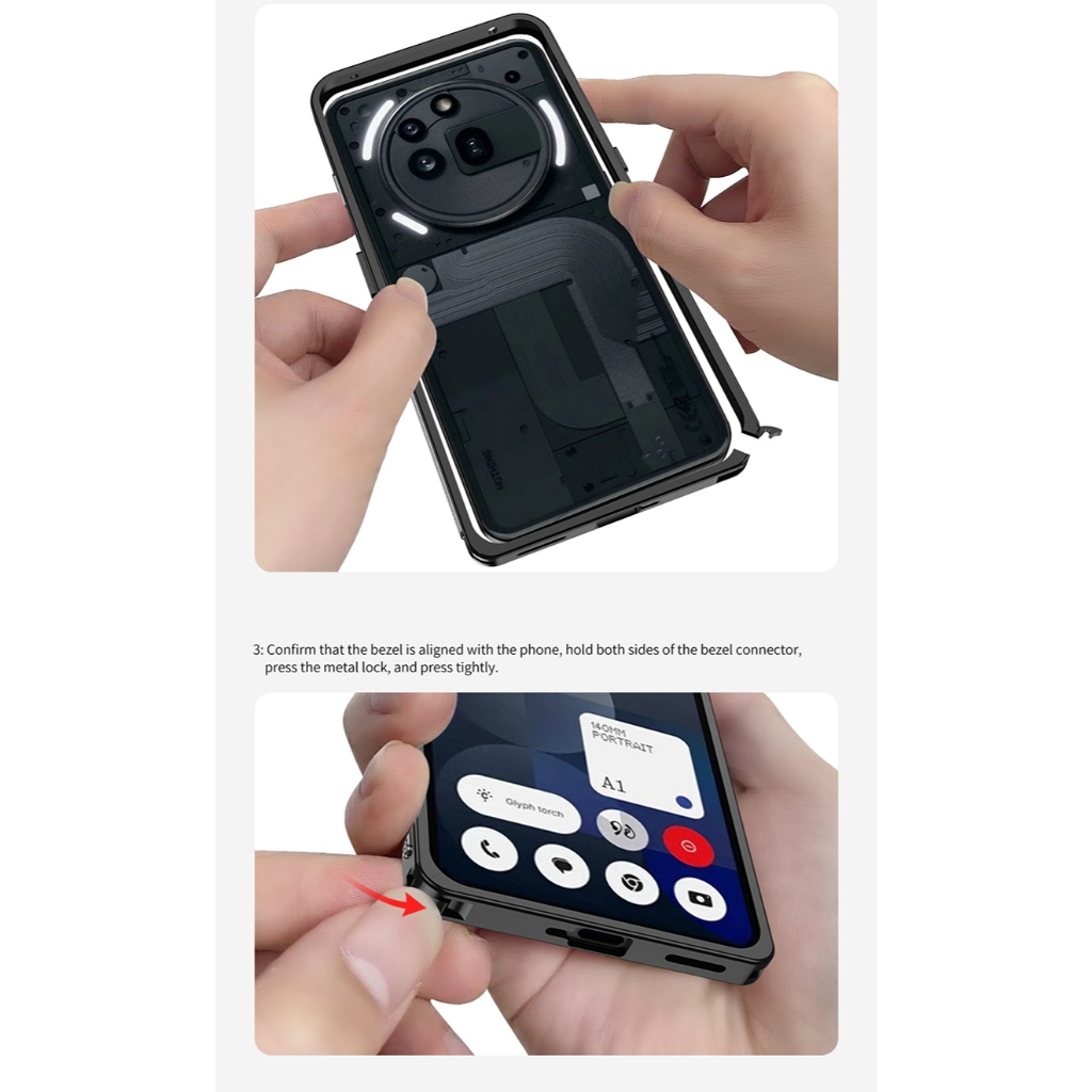 อลูมิเนียมอัลลอยด์กันชนสําหรับ Nothing Phone 3A Pro Cooling กรอบโลหะพร้อมกล้องฟิล์มป้องกัน Hard Back กันชน ราคา ถูกที่สุด ดีลบีเคเค แกลเลอรีภาพที่ 9