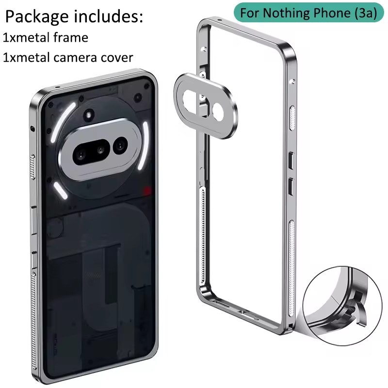 อลูมิเนียมอัลลอยด์กันชนสําหรับ Nothing Phone 3A Pro Cooling กรอบโลหะพร้อมกล้องฟิล์มป้องกัน Hard Back กันชน ราคา ถูกที่สุด ดีลบีเคเค รูปภาพหลัก