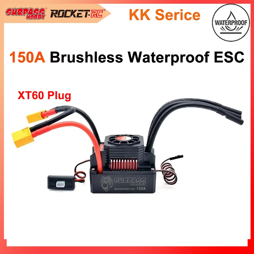 SURPASS HOBBY KK 150A XT60 ปลั๊ก ESC กันน้ํา Brushless ESC สําหรับ 1/8 RC มอเตอร์ไร้แปรง
