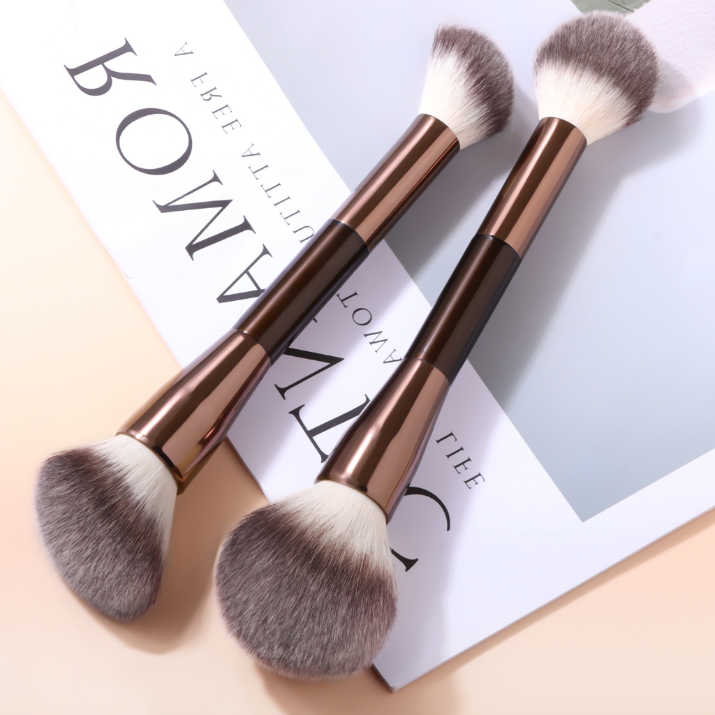 ชุดแปรงแต่งหน้าสองหัว 2-in-1 - ปากกาเน้นข้อความบลัชออนแป้งนุ่มนุ่มและแปรงคอนทัวร์, ที่จับ ABS ที่เป็