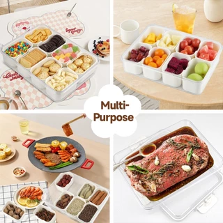 【สต็อกไทยพร้อมส่ง】TRAVELCUL 2/4/6/8 กริดตู้เย็นผักผลไม้ภาชนะเก็บอาหารถาดขนมครัวกล่องปิดผนึกฝาปิด