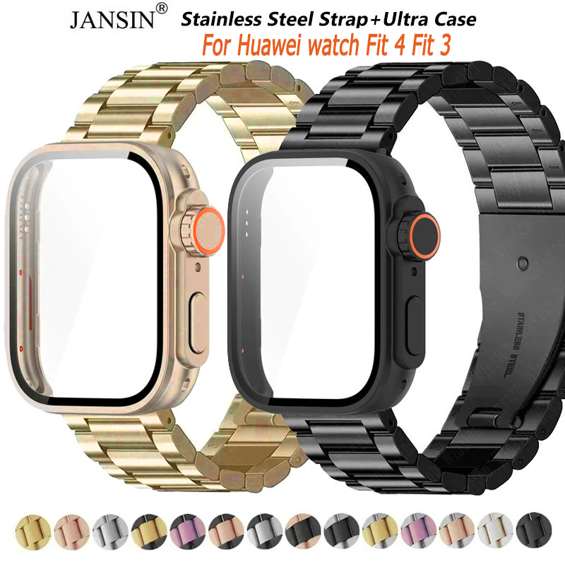 สายนาฬิกาข้อมือสเตนเลส PC พร้อมเคส สําหรับอัพเกรด สําหรับ Huawei Watch Fit 4 Pro 4 fit 3