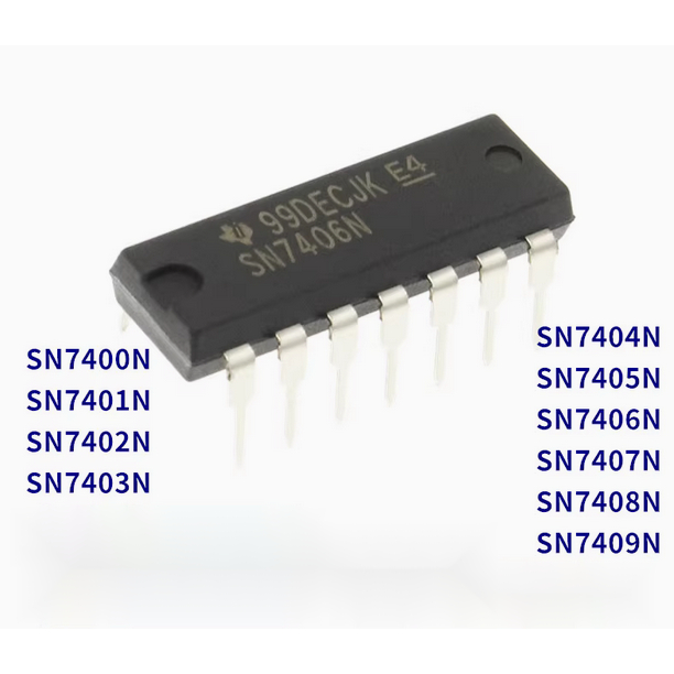 10PCS SN 7400 7401 7402 7403 7404 7405 7406 7407 7408 7409 7486 7447 74147N อินพุต terminal สี่ประตู