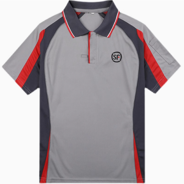 ยี่ห้อใหม่ SF Overalls ฤดูร้อนแขนสั้น 20 SF Express Staff Working Old Grey Tops = = 4XL