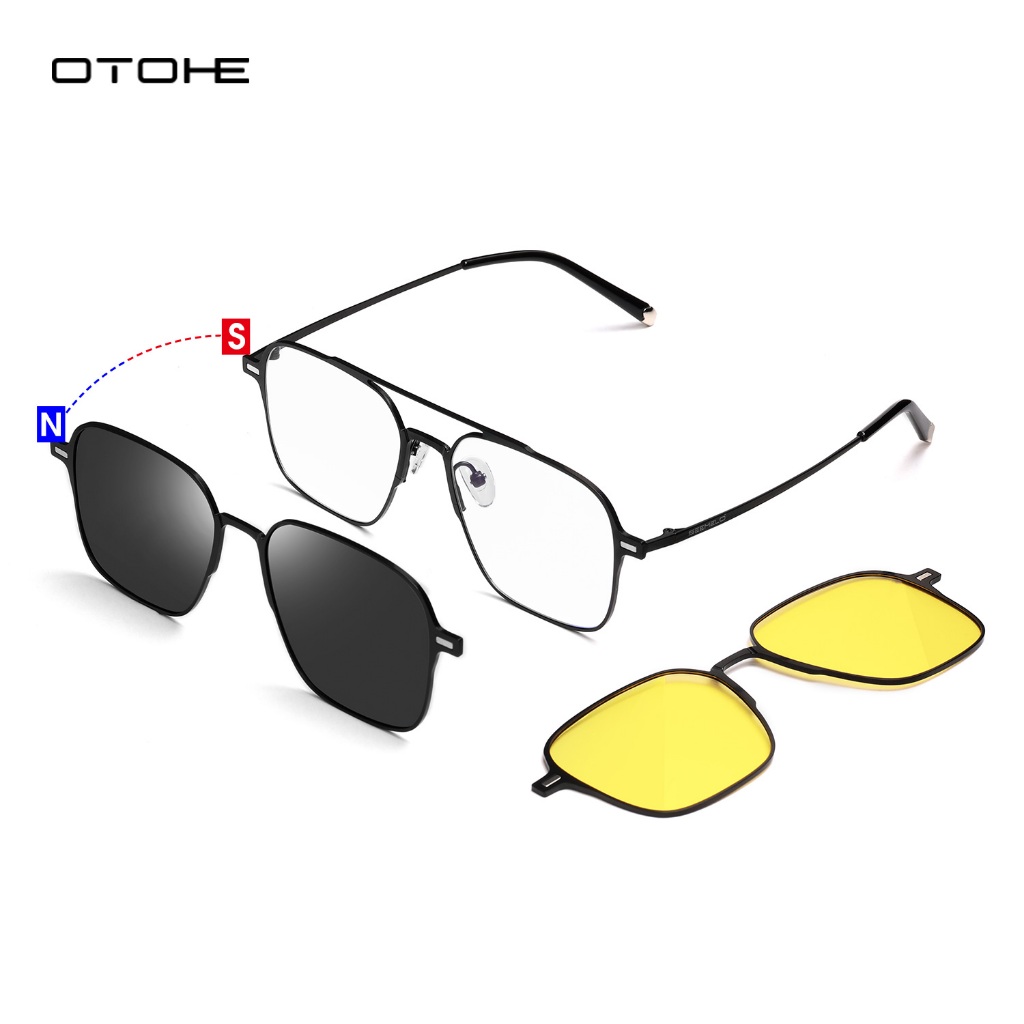 OTOHE 3 In 1 แว่นตากันแดดผู้ชาย แบบโพลาไรซ์ Night Vision กับเทคโนโลยีแม่เหล็ก
