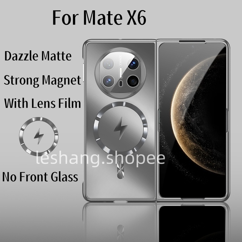 Dazzle Matte Magnet Case สําหรับ Huawei Mate X6 X5 X3 Casing Slim Frosted Hard PC Anti-Fingerprints 