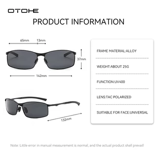OTOHE ผู้ชายแว่นตากันแดดโพลาไรซ์ Unisex แฟชั่นแว่นตากันแดด Retro ขับรถ UV400 Clean Vision แว่นตากันแดด