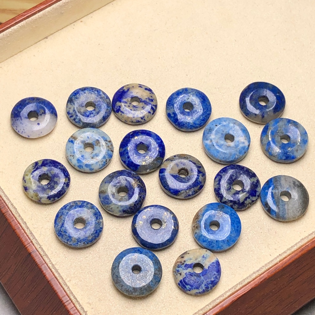 10 ชิ้น Lapis Lazuli Donut เครื่องประดับ 15*4.5 มม. แหวน Starry Vault