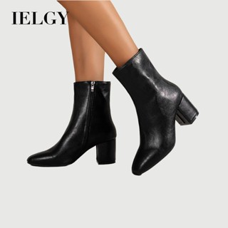 IELGY สีขาวส้นสูงรองเท้าผู้หญิงกลาง 2025 ใหม่ซิปด้านข้างขนาด…