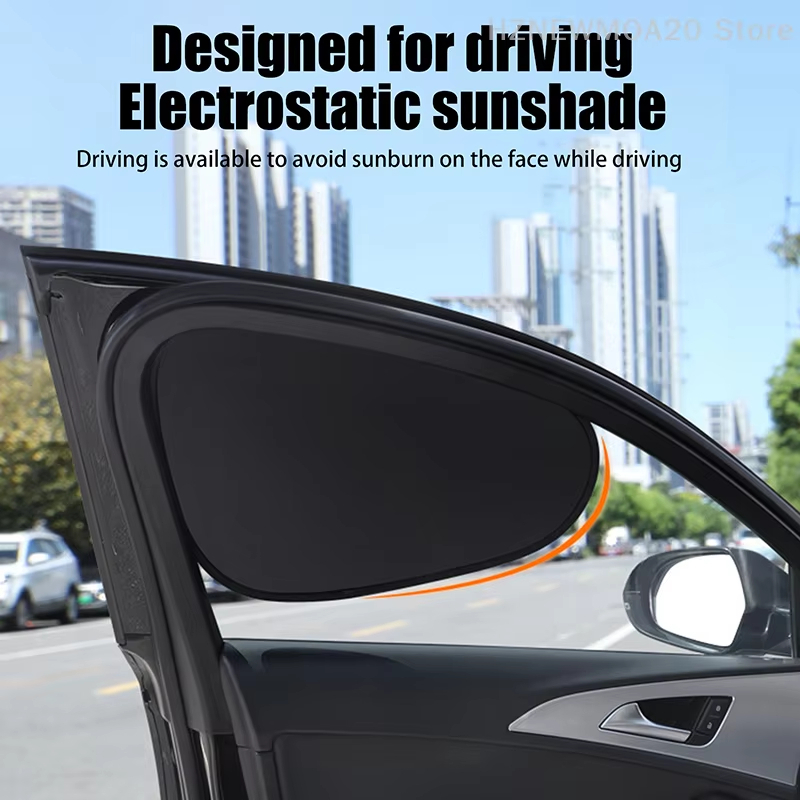 4 ชั้น Sun Shade Cover 99.9% UV Blocker สําหรับหน้าต่างด้านข้างรถยนต์ Ultra-Light ผ้าม่านไฟฟ้าสถิต Sun Protection