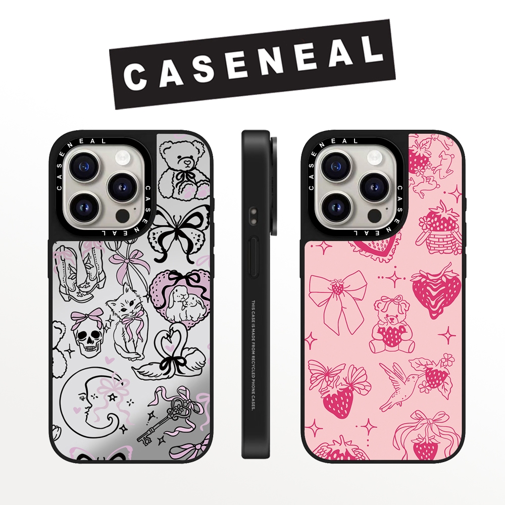 Drop proof CASENEALเคสโทรศัพท์สําหรับiPhone 17ProMax 17pro 17 air 16promax 16 15promax 15 14promax 13 13promax hard Caseน่ารักBowknot cat 12PromaxกรณีiPhone 11กรณีคุณภาพสูง