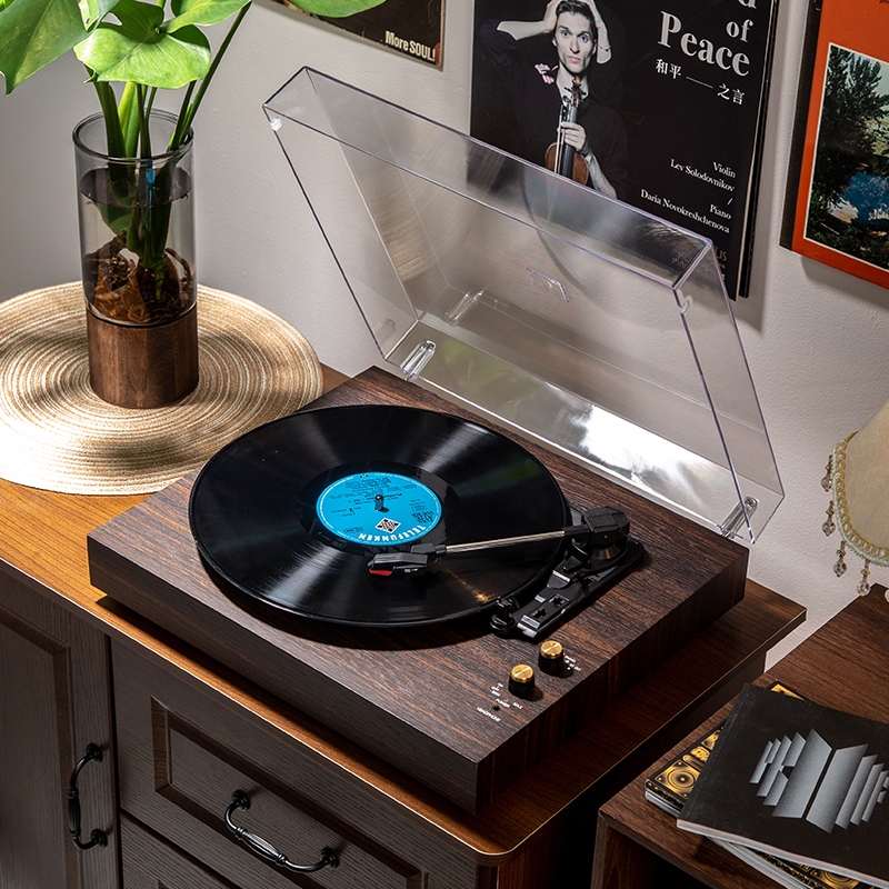 Middix เครื่องเล่นแผ่นเสียงไวนิล ลำโพงบลูทูธ เครื่องเล่นแผ่นเสียงแบบเรโทร