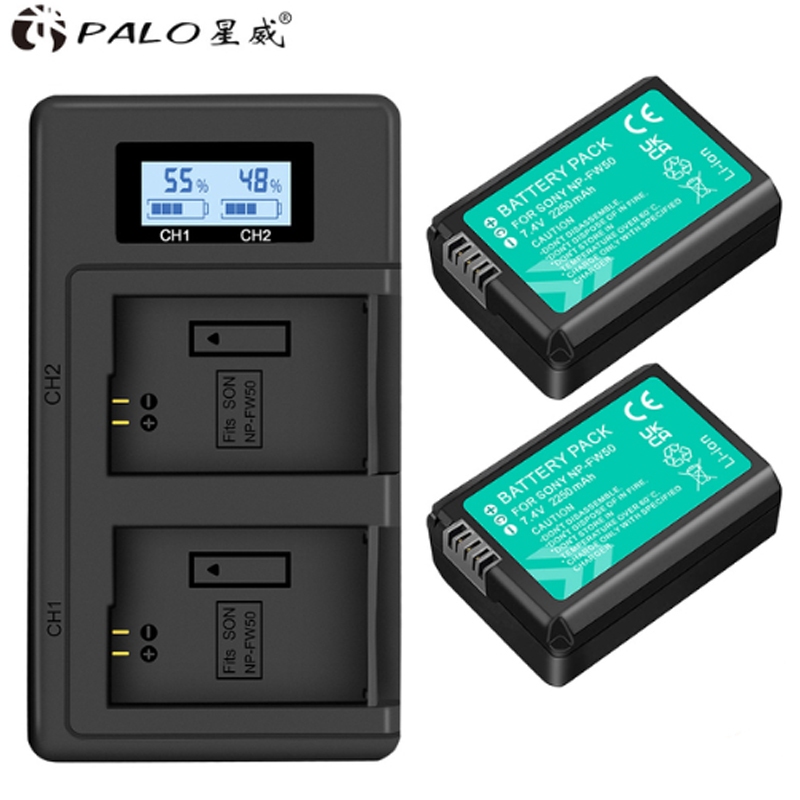 Cityork กล้องเครื่องชาร์จ LCD Sony NP-FW50 NP FW50 แบตเตอรี่สําหรับ Sony A6400 A6100 A6000 A5100 A7i