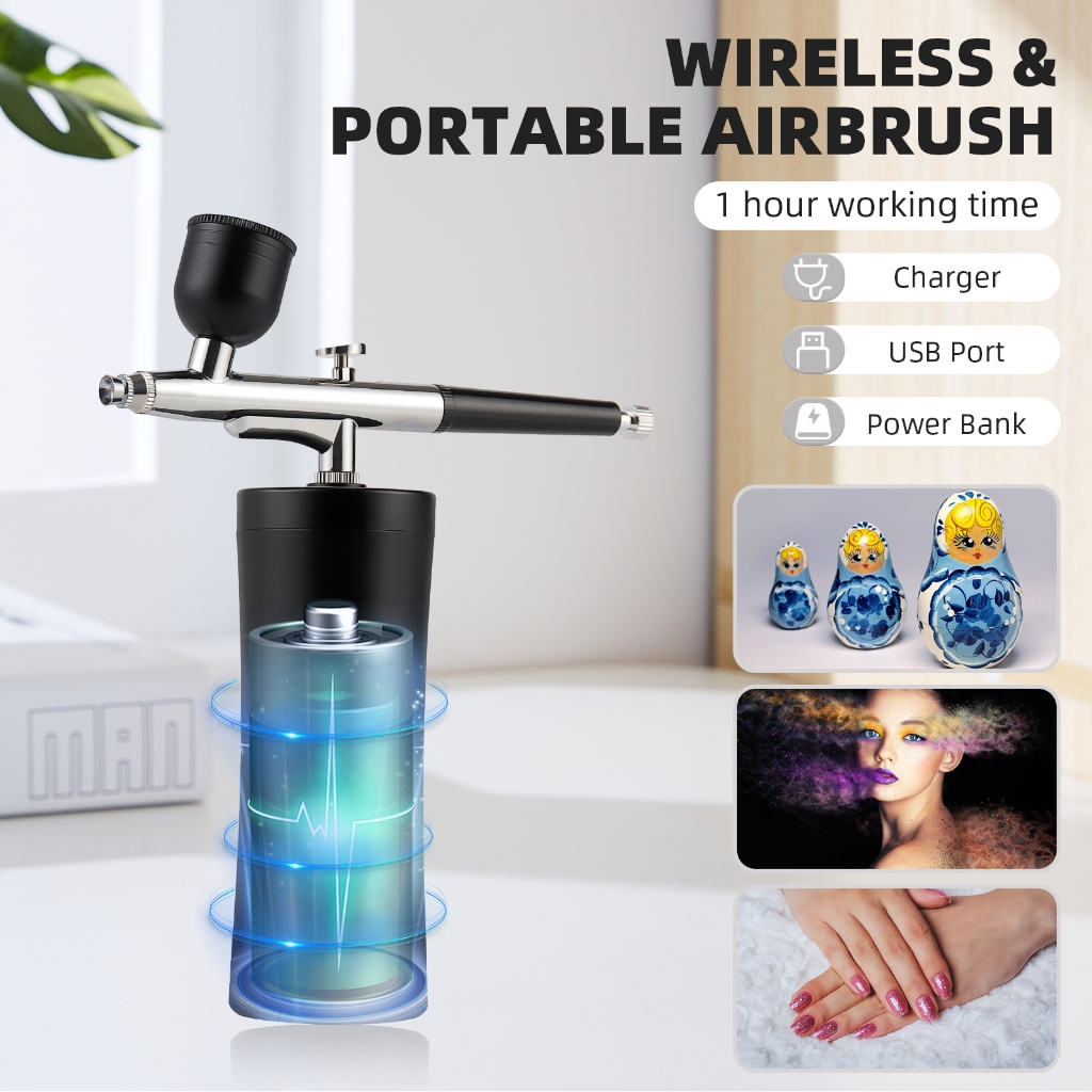 หัวฉีดออกซิเจน 2.0 บ้านสเปรย์มือถือแบบพกพาชาร์จใบหน้า แอร์บรัช ใบหน้าเครื่องพ่นสารเคมีให้ความชุ่มชื้นความงามผิว