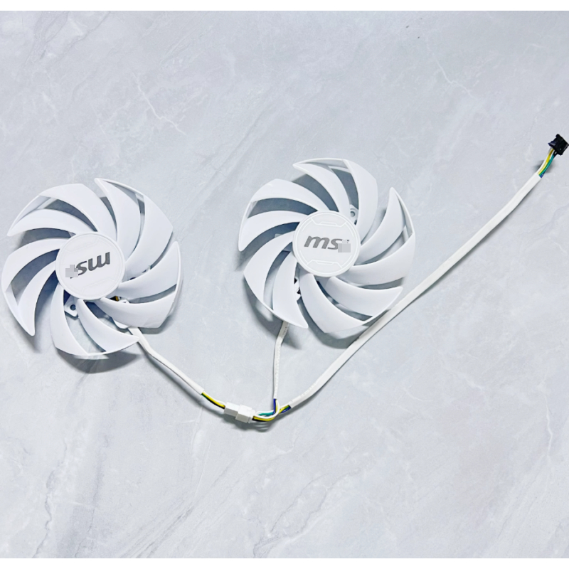 87 มม.PLD09210S12HH RTX4060 พัดลมการ์ดวิดีโอสําหรับ MSI RTX 4060 VENTUS 2X สีขาวเปลี่ยนกราฟิกการ์ดพั