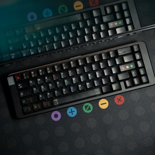 Retro Dark Lgiht keycaps Foggy โปร่งใสสีดํา cherry Profile A…