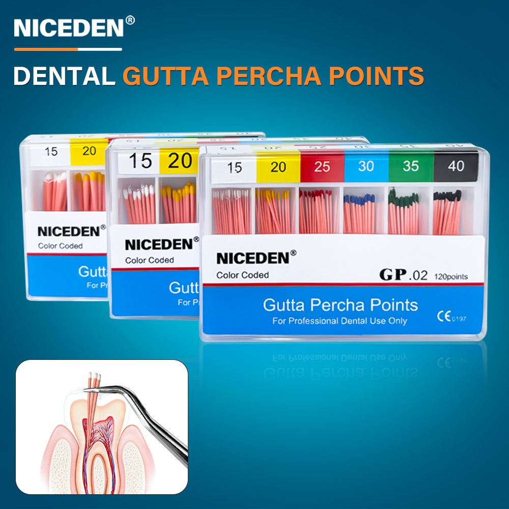 Niceden 02 04 06 Taper Dental Gutta Percha Points Endo Greater # 15-40