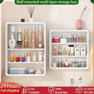 cosmetic organizer storage Foldable bathroom wall mounted storage rack, non perforated washstand, wall mounted bathroom, waterproof cosmetics storage cabinet