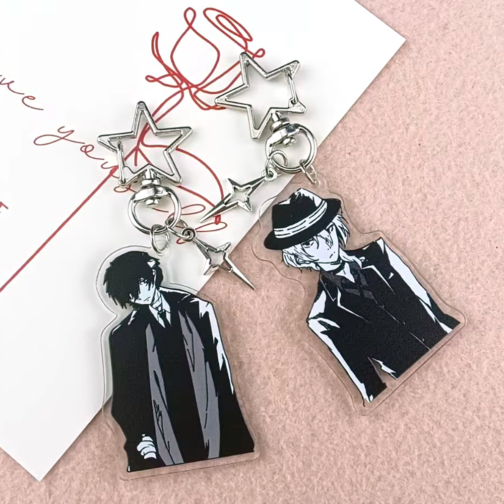 BSD Dazai Osamu และ Chuuai พวงกุญแจ Bungou Stray Dogs Soukoku Inspiration พวงกุญแจ