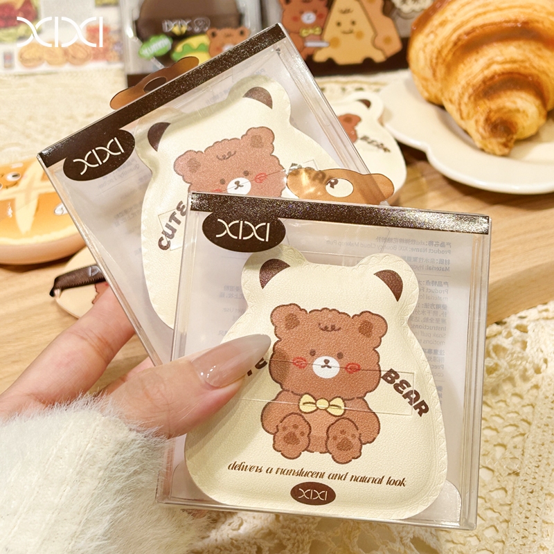 ซีซี น่ารักหมีพัฟแต่งหน้า-แห้ง/เปียกใช้คู่แต่งหน้าฟองน้ํานุ่มยืดหยุ่นข้นมูลนิธิพัฟผู้หญิงเครื่องสําอางเครื่องมือ XX-01