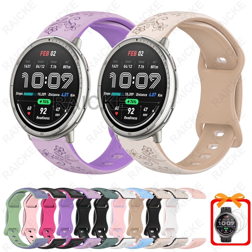 สายนาฬิกาซิลิโคนทดแทน Soft Slim สําหรับ Amazfit Active 2/2 Square /Amazfit Active 3 Premium /Amazfit Active Max