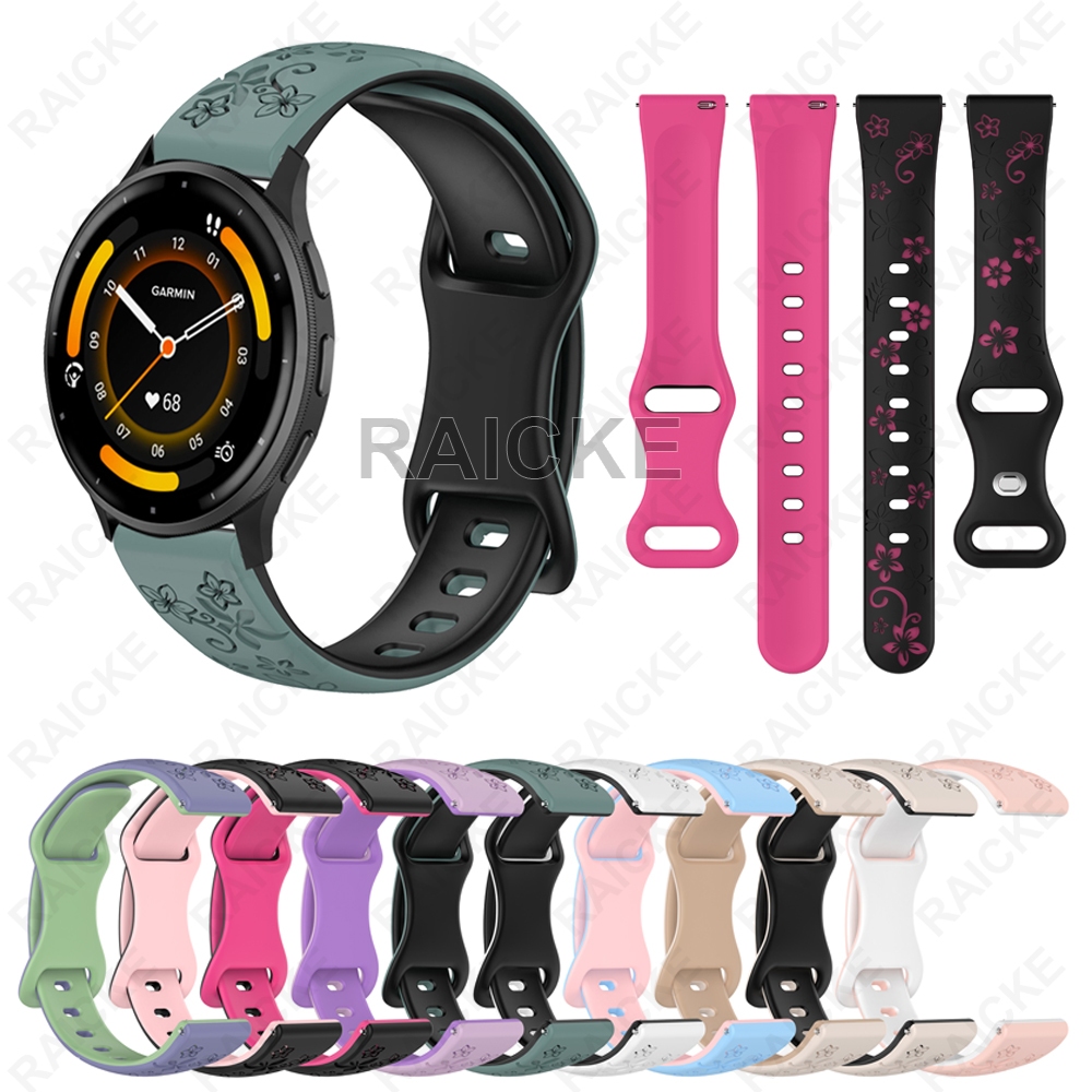 สายรัดบางสายนาฬิกาซิลิโคนสร้อยข้อมือสําหรับผู้เบิกทาง Garmin 265S / 265S Music/ 255S / Venu 3S / Venu 2s / Vivomove 3S / Vivoactive 4S