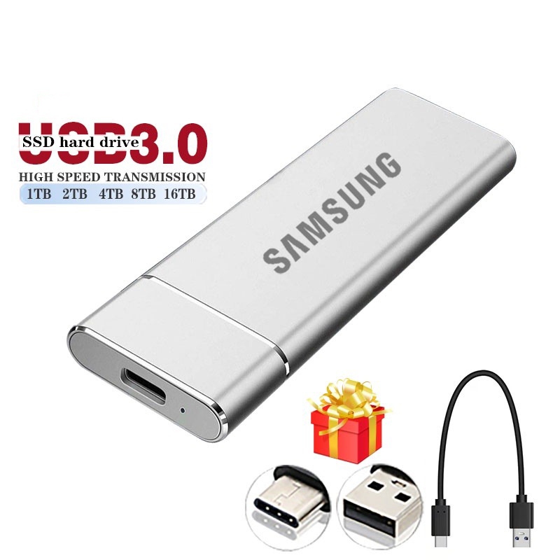 SSD 1TB 4TB 8TB 16TB 30TB 60TB 128TB USB3.1 ฮาร์ดไดรฟ์ภายนอกแบบพกพา