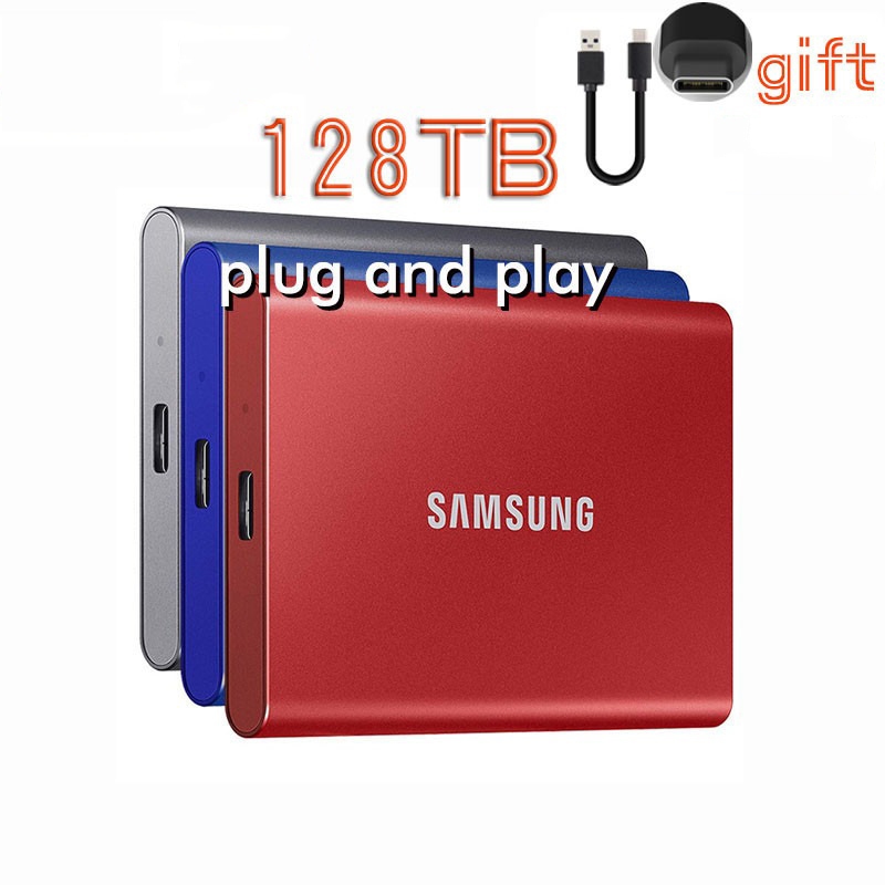 SSD ฮาร์ดไดรฟ์ภายนอก 128TB/60TB USB 3.0 30TB/16TB/8TB/4TB/1TB ฮาร์ดไดรฟ์แบบพกพา