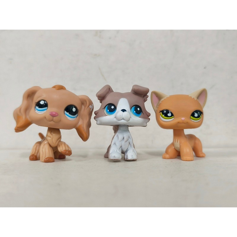 3 ชิ้น/ล็อต LPS รูปแมวสุนัข #1716#67 Littlest Pet Shop ของเล่นเด็ก