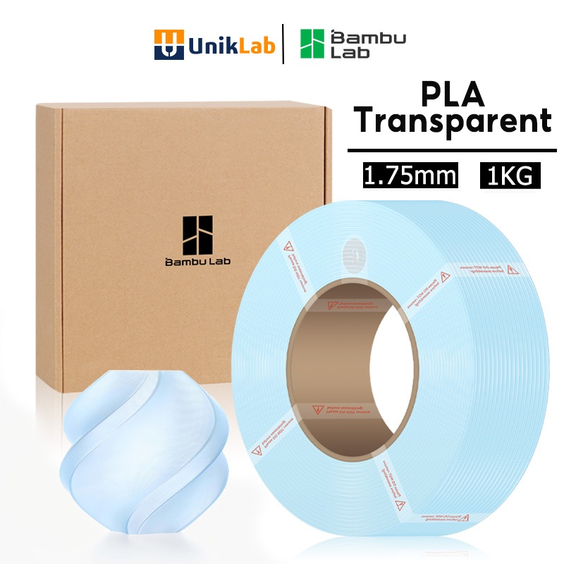 Bambu Lab 3D Printer filament PLA translucent อัพเกรดพื้นผิวด้านที่ทนทานด้วยการระบุตัวตนอัจฉริยะ RFI