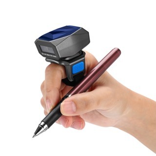 เครื่องสแกนบาร์โค้ดแบบสวมใส่ได้แหวน เอโยโย่ | บลูทูธ 3-in-1/2.4G/USB | สแกน 1D/2D, PDF417 บนหน้าจอสํ