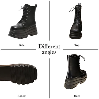TULIP SHOE รองเท้าบูทมาร์ติน รองเท้าบูทส้นตึก เพิ่มความสูง 8 ซม พื้นหนาแบบสบาย