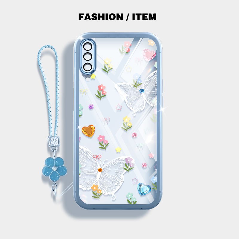 YBD สําหรับ Samsung Galaxy A50 A50S A30S A307 A03S A02S M02S A025 A307 เคสโทรศัพท์สดฤดูใบไม้ผลิผีเสื