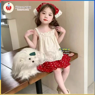 [+ผ้าคลุมศีรษะ] สาวหนูน้อยหมวกแดงหยิบเห็ดสาวน้อยน่ารักเด็กโครเชต์ปักลายจุด กางเกงชั้นใน เด็กสาม @-