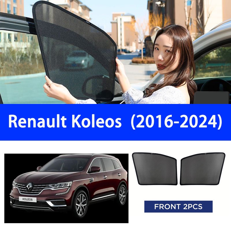 2PCS หน้าต่างด้านหน้าและด้านหลังสําหรับ Renault Koleos HC QM6 2016-2024 Magnetic Car Sunshade Visor 