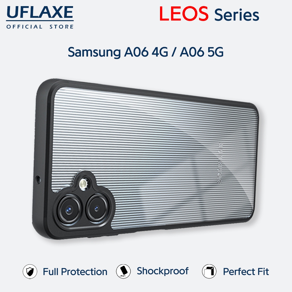 UFLAXE LEOS - เคส Samsung Galaxy A06 4G / A06 5G - เคสแข็งกันกระแทกใสด้าน | เคสโทรศัพท์ทนทานป้องกันรอยนิ้วมือป้องกันสีเหลือง