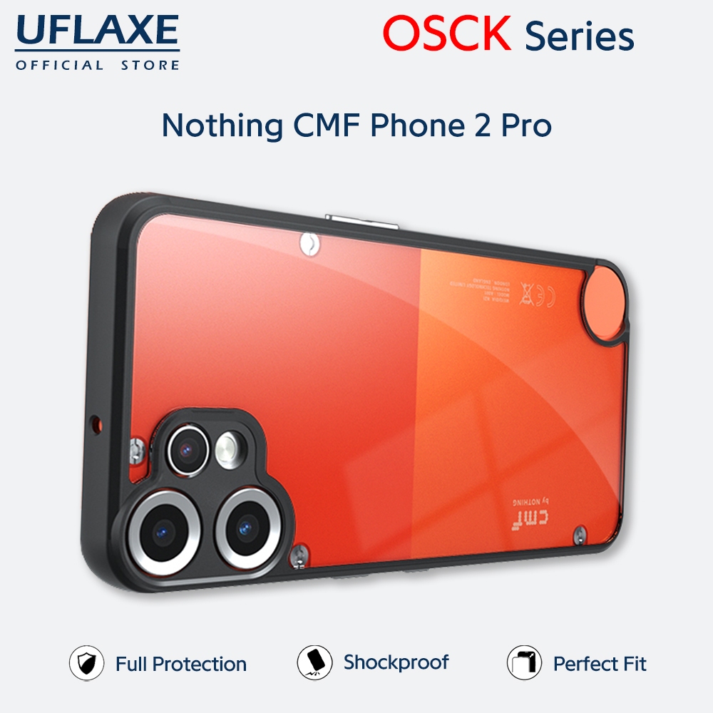 UFLAXE LEOS - เคส Nothing CMF Phone 2 Pro - เคสแข็งกันกระแทกใสด้าน | เคสโทรศัพท์ทนทานป้องกันรอยนิ้วมือป้องกันสีเหลือง