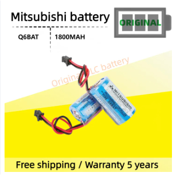 ต้นฉบับ Mitsubishi Q6BAT CR17335SE-R แบตเตอรี่ลิเธียม 3V PLC อุปกรณ์ระบบควบคุมตัวเลข Q series แหล่งจ