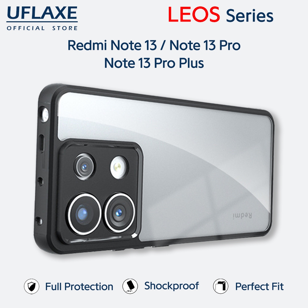 UFLAXE LEOS - เคส Xiaomi Redmi Note 13 / Note 13 Pro / Redmi Note 13 Pro Plus 5G - เคสแข็งกันกระแทกใสด้าน | เคสโทรศัพท์ทนทานป้องกันรอยนิ้วมือป้องกันสีเหลือง