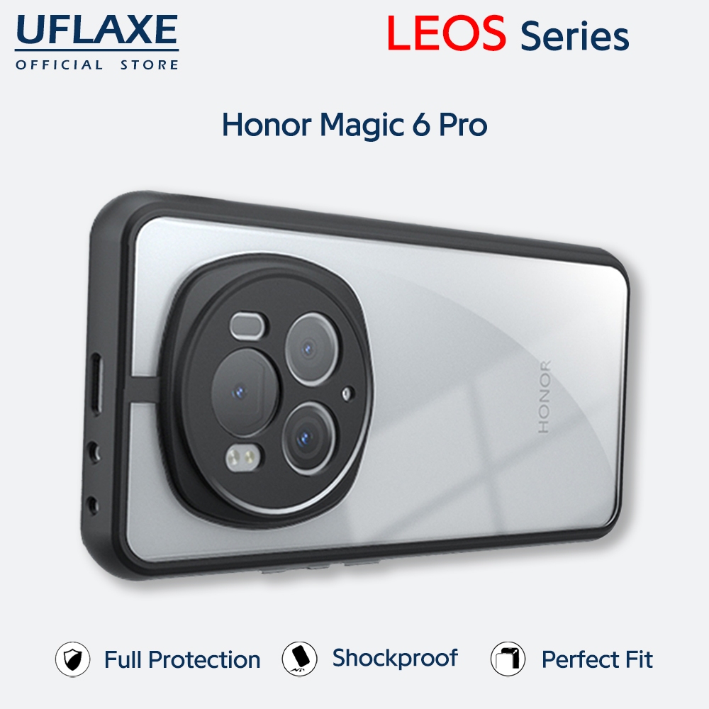 UFLAXE LEOS - เคส Honor Magic 6 Pro - เคสแข็งกันกระแทกใสด้าน | เคสโทรศัพท์ทนทานป้องกันรอยนิ้วมือป้องกันสีเหลือง