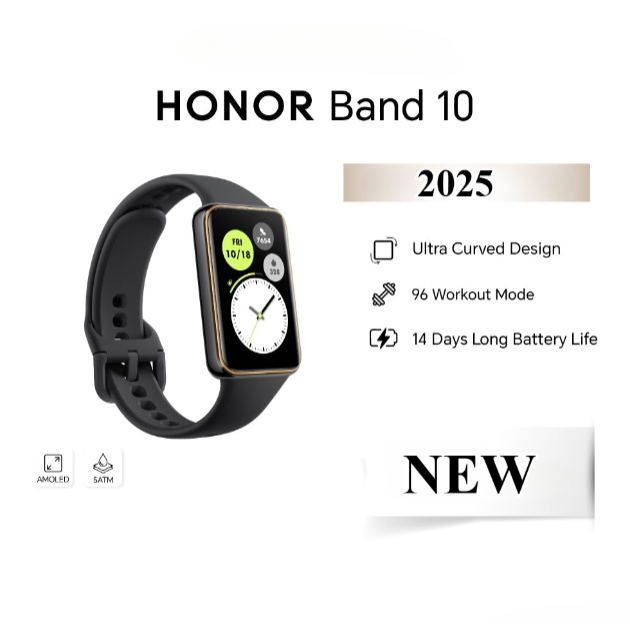 HONOR Band 10 สมาร์ทวอทช์ ตัวติดตามสุขภาพและออกกําลังกาย อายุแบตเตอรี่ 14 วัน