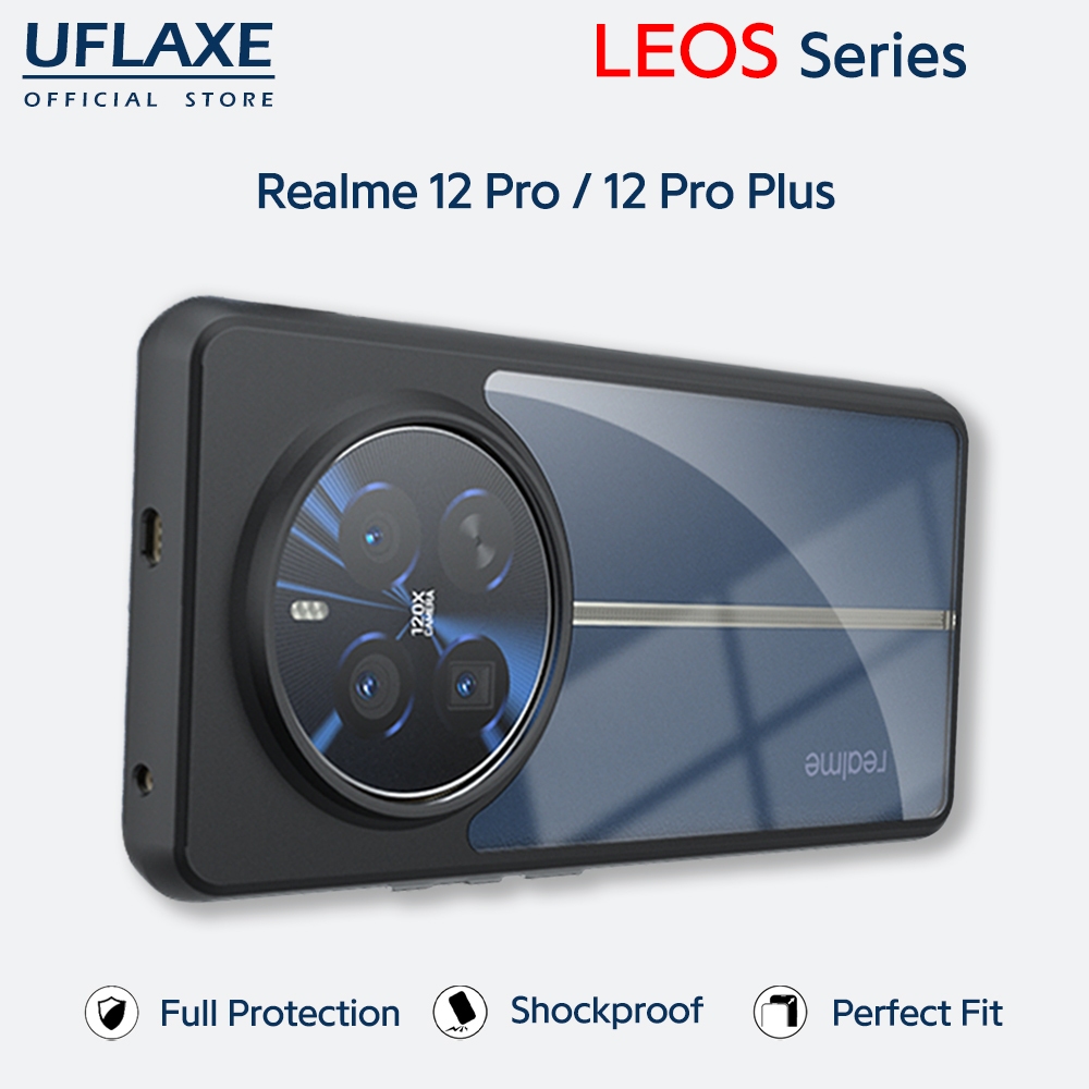 UFLAXE LEOS - เคส Realme 12 Pro / Realme 12 Pro Plus 5G - เคสแข็งกันกระแทกใสด้าน | เคสโทรศัพท์ทนทานป้องกันรอยนิ้วมือป้องกันสีเหลือง
