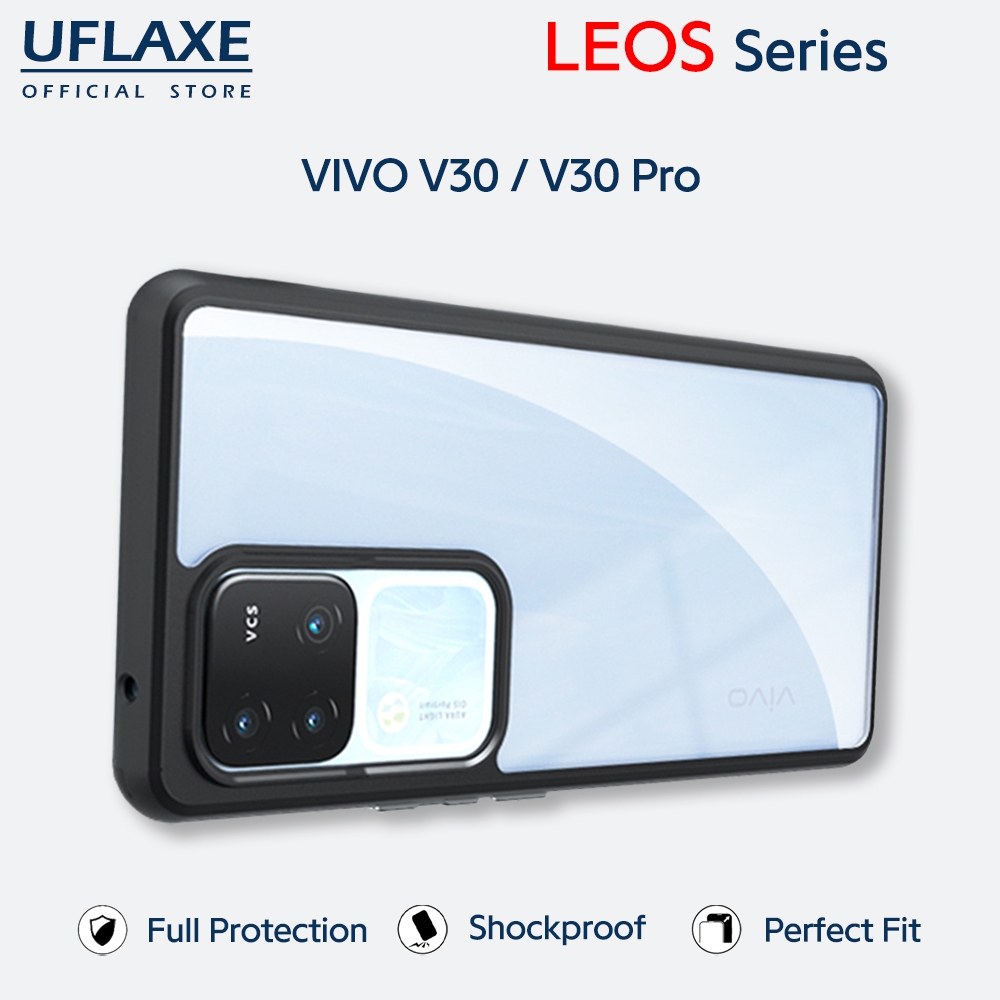 UFLAXE LEOS - เคส VIVO V30 / V30 Pro - เคสแข็งกันกระแทกใสด้าน | เคสโทรศัพท์ทนทานป้องกันรอยนิ้วมือป้องกันสีเหลือง