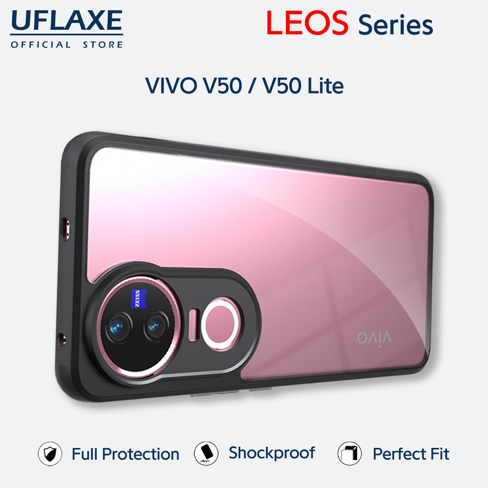 UFLAXE LEOS - เคส VIVO V50 / VIVO V50 Lite - เคสแข็งกันกระแทกใสด้าน | เคสโทรศัพท์ทนทานป้องกันรอยนิ้วมือป้องกันสีเหลือง