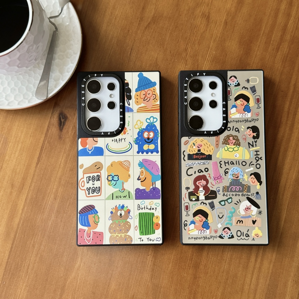 กระจก สาวการ์ตูน Magnetic เคส Samsung Galaxy S25 Ultra S25 Plus S25 S24 Ultra S24 Plus S24 S23 Ultra Case เคสโทรศัพท์ใหม่ ตัวอักษรภาษาอังกฤษด้านข้าง แผ่นหลังอะคริลิค ขอบซิลิโคนอ่อนขอบป้องกันการตก เคสมือถือซัมซุง – โปรปัง