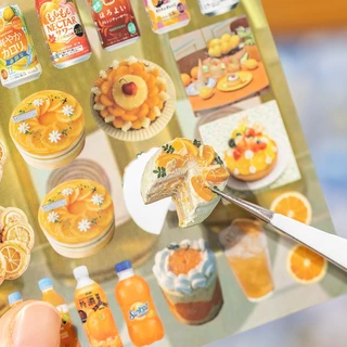 OHAYA | ตัดฟิล์มหนังสือสติกเกอร์โบราณกระพริบทราย Gourmet ความจุขนาดใหญ่สติกเกอร์ญี่ปุ่นหนังสือ Hard Shell วัสดุคู่มือ diy ตกแต่ง Cuckoo การ์ด Collage